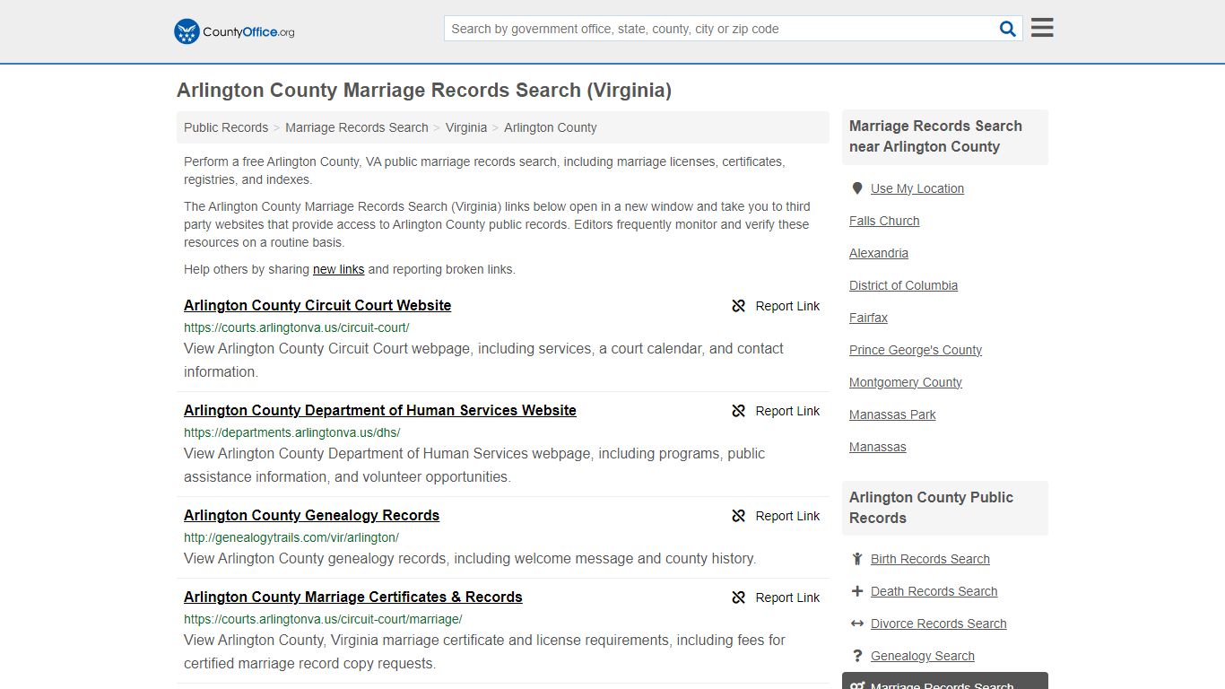 Marriage Records Search - Arlington County, VA (Marriage Licenses ...