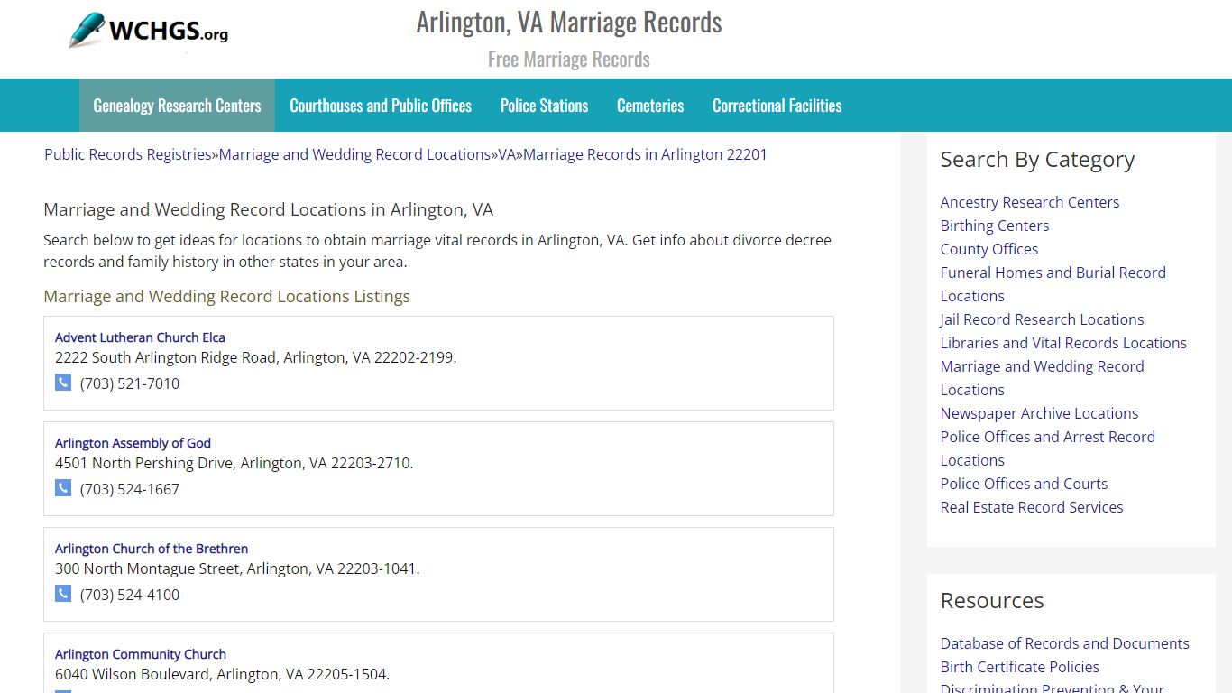 Arlington, VA Marriage Records - Free Marriage Records